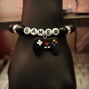 Black Gaming Controller Charm Bracelet